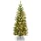 4.5 ft. Pre-lit Kingswood Fir Pencil Artificial Christmas Tree, Clear Lights